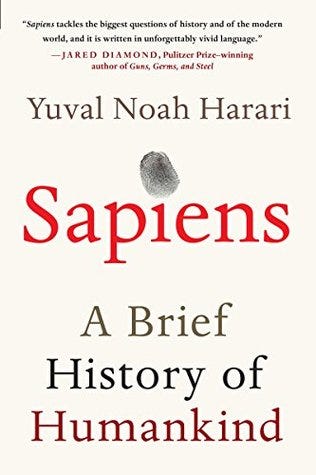 Cover of Sapiens by Yuval Noah Harari