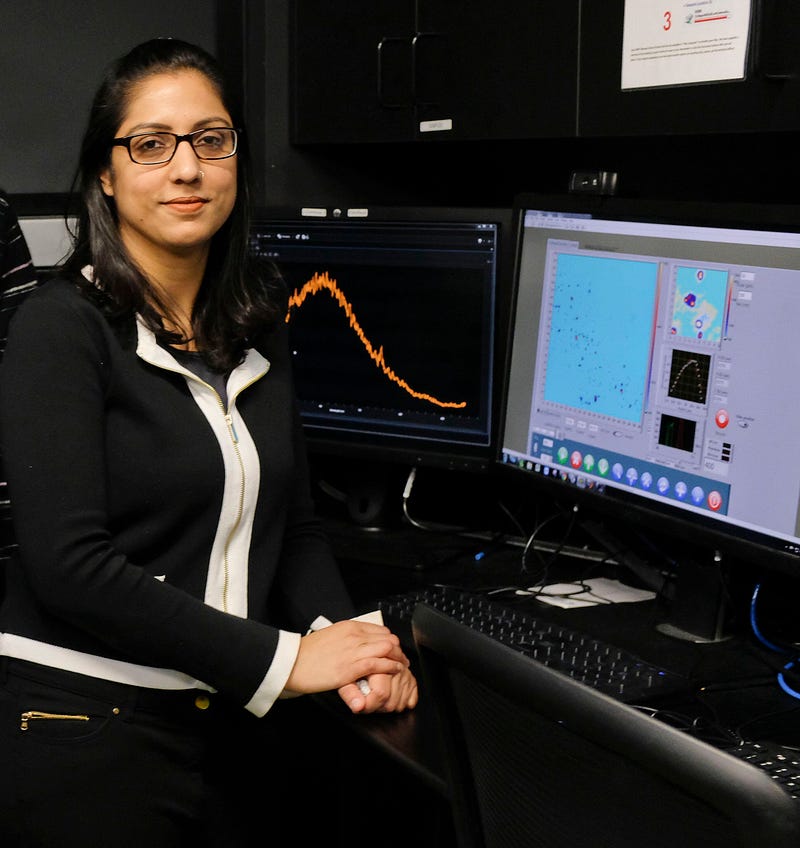 Dr. Asma Khalid conducting research in her Melbourne lab.