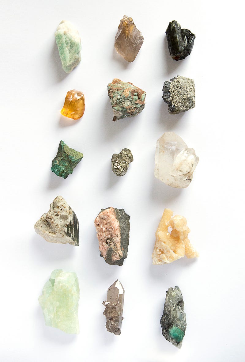 Beautiful crystals displayed in a serene setting