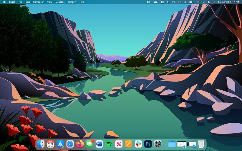 Screenshot of a minimalist MacBook desktop