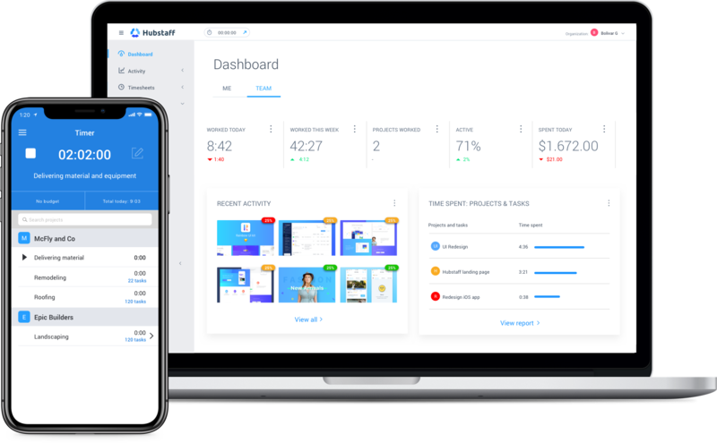 Hubstaff interface showcasing time tracking features