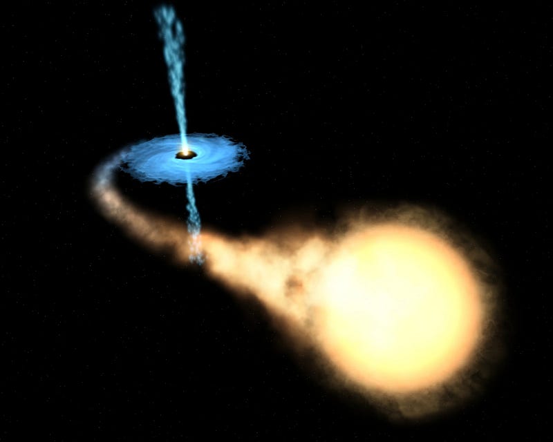 Black hole capturing material from a companion star