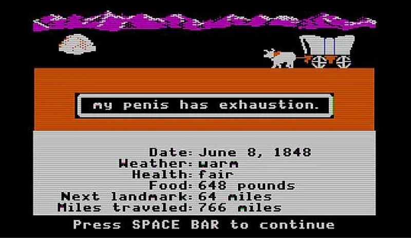 Inappropriate character names in Oregon Trail