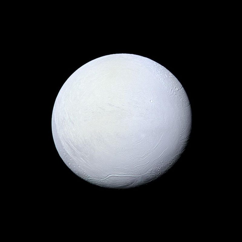 Enceladus, a highly reflective icy moon