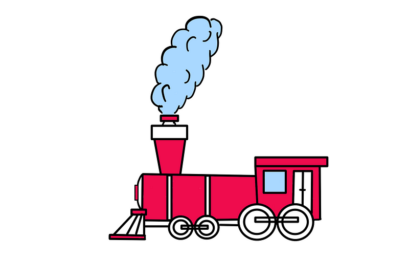 The steam engine — Illustrative art created by the author