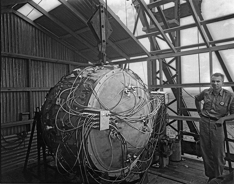 Nearly completed "Gadget" before the Trinity test