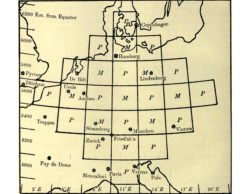 A map illustrating weather prediction techniques