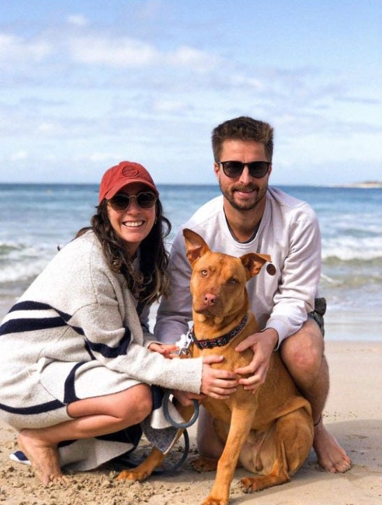 The lone wolf with his girlfriend and dog on the beaches of Dunsborough