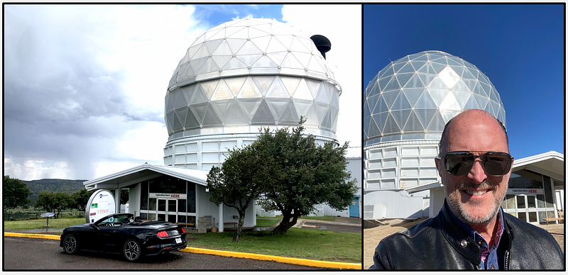 Hobby-Eberle Telescope; author’s selfie at McDonald Observatory, 2019.