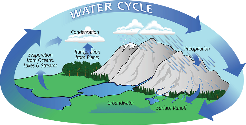 Water cycle illustration